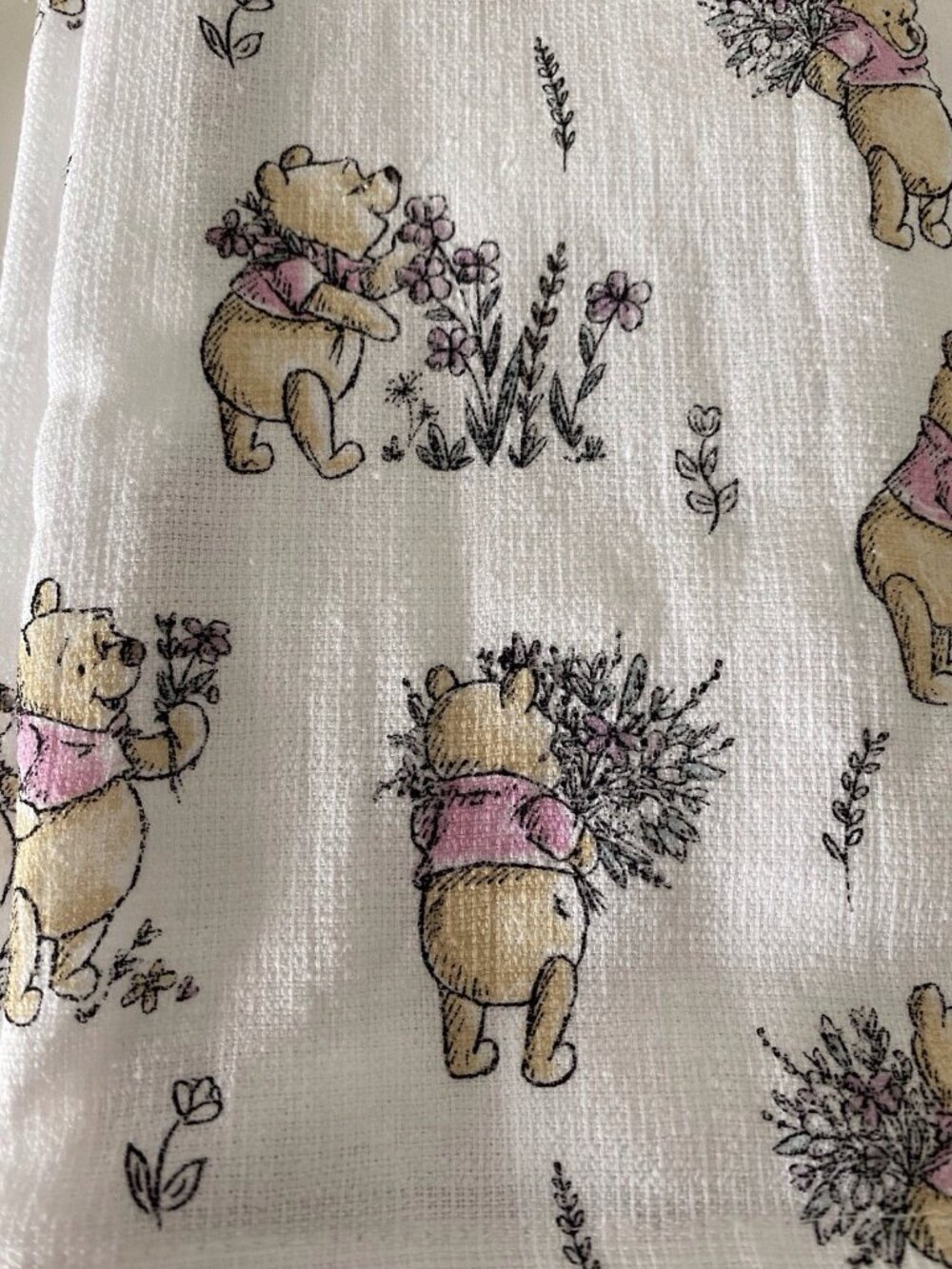 2 Pack Disney Winnie the Pooh Floral Flowers Spring Kitchen Towels 16 X 26” NEW - Picture 4 of 13